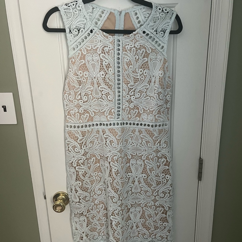 Lulu's White Lace Midi Dress
